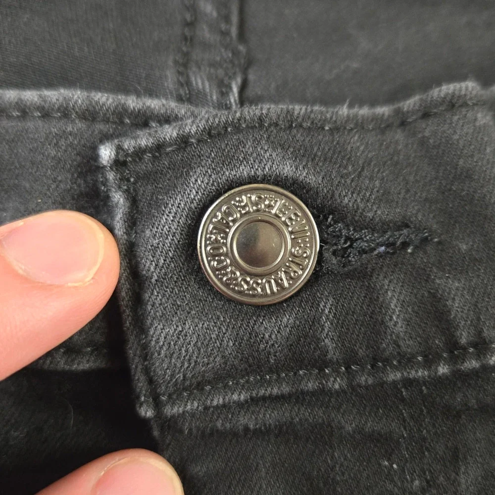 Levi's Black Classic Straight Mid Rise Black Label Straight Leg Jeans Size 18 S